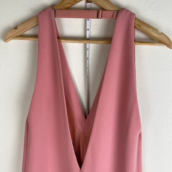 Tibi V Draped Midi Dress Size 0 Pink Haze Crepe Jumper Asymmetric Guest Designer - Picture 11 of 16